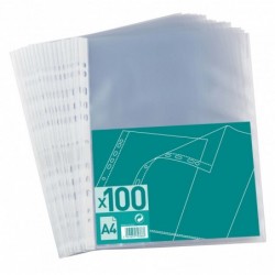 Sachet de 100 pochettes perforées Polypro 4/100e A4