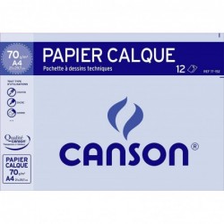 CANSON Pochette de 12 feuilles de papier calque - 24x32 - 70g