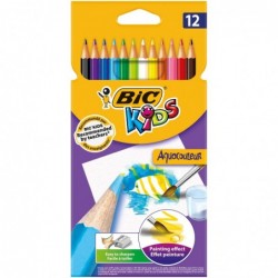BIC Pochette plastique de 12 crayons de couleur aquarellables 17