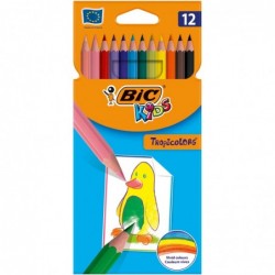 BIC Pochette plastique de 12 crayons de couleur assortis TROPICOLOR