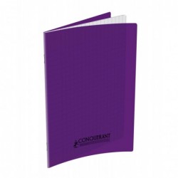Cahier ploypro  17X22 grands carreaux  Violet 90G
