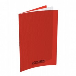 Cahier polypro 24X32 PP Rouge 90G 96P 5x5