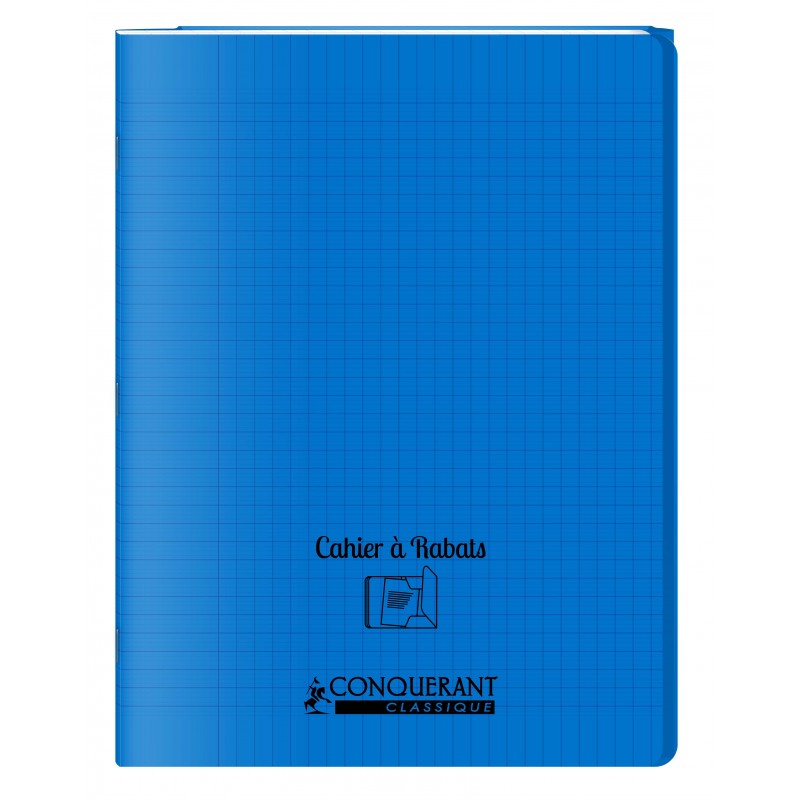 Cahier polypro 24X32 PP Bleu 90G 96P à rabat Seyès