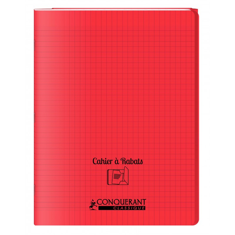 Cahier polypro 24X32 PP Rouge 90G 96P à rabat Seyès