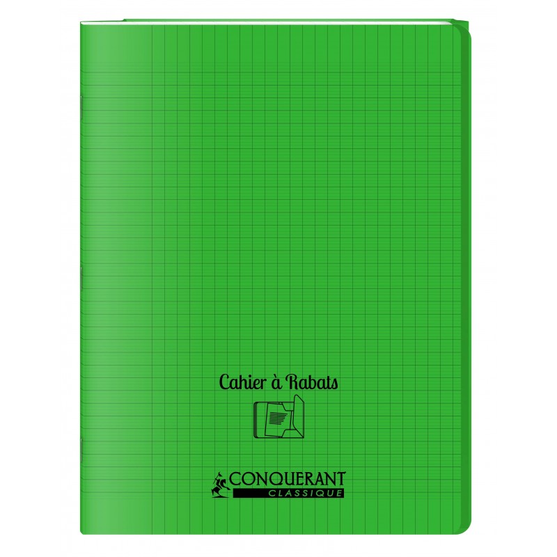 Cahier polypro 24X32 PP Vert 90G 96P à rabat Seyès