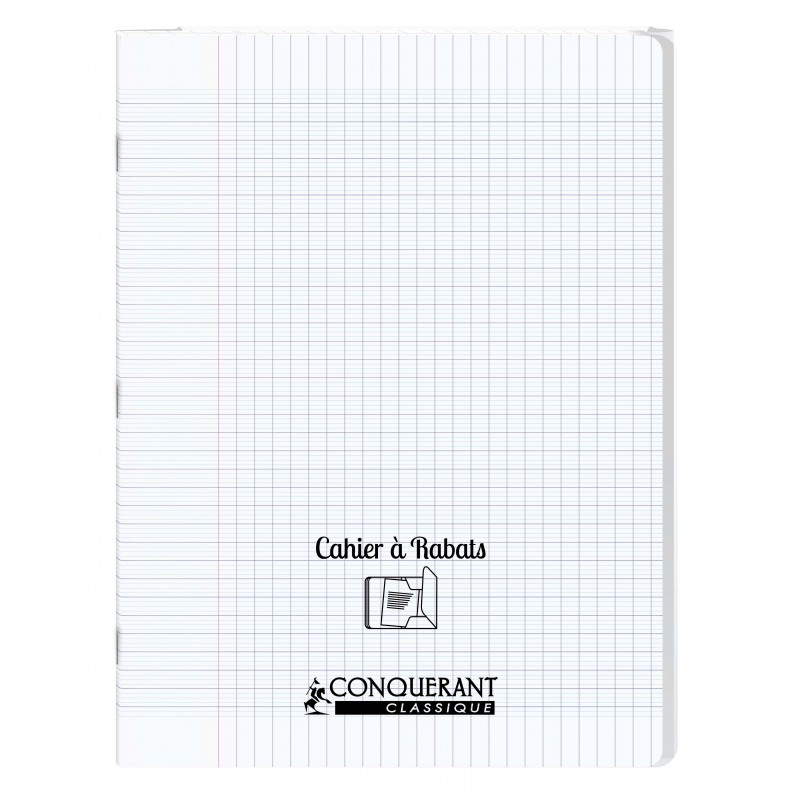 Cahier polypro 24X32 PP Incolore 90G 96P à rabat Seyès